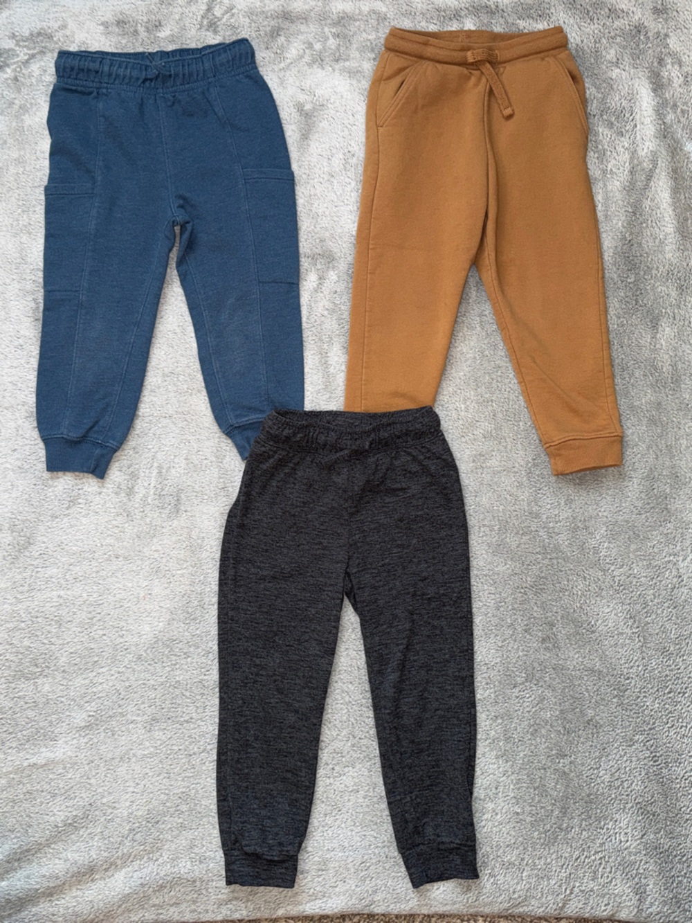 Kids Jogger Pants - Blue, Charcoal, and Brown Set
